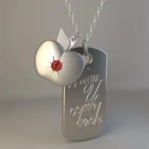 Game Love and Deepspace Necklace  Cosplay  Caleb Unisex When U Come Back Apple Pendant Choker Acccessories Gifts Jewelry
