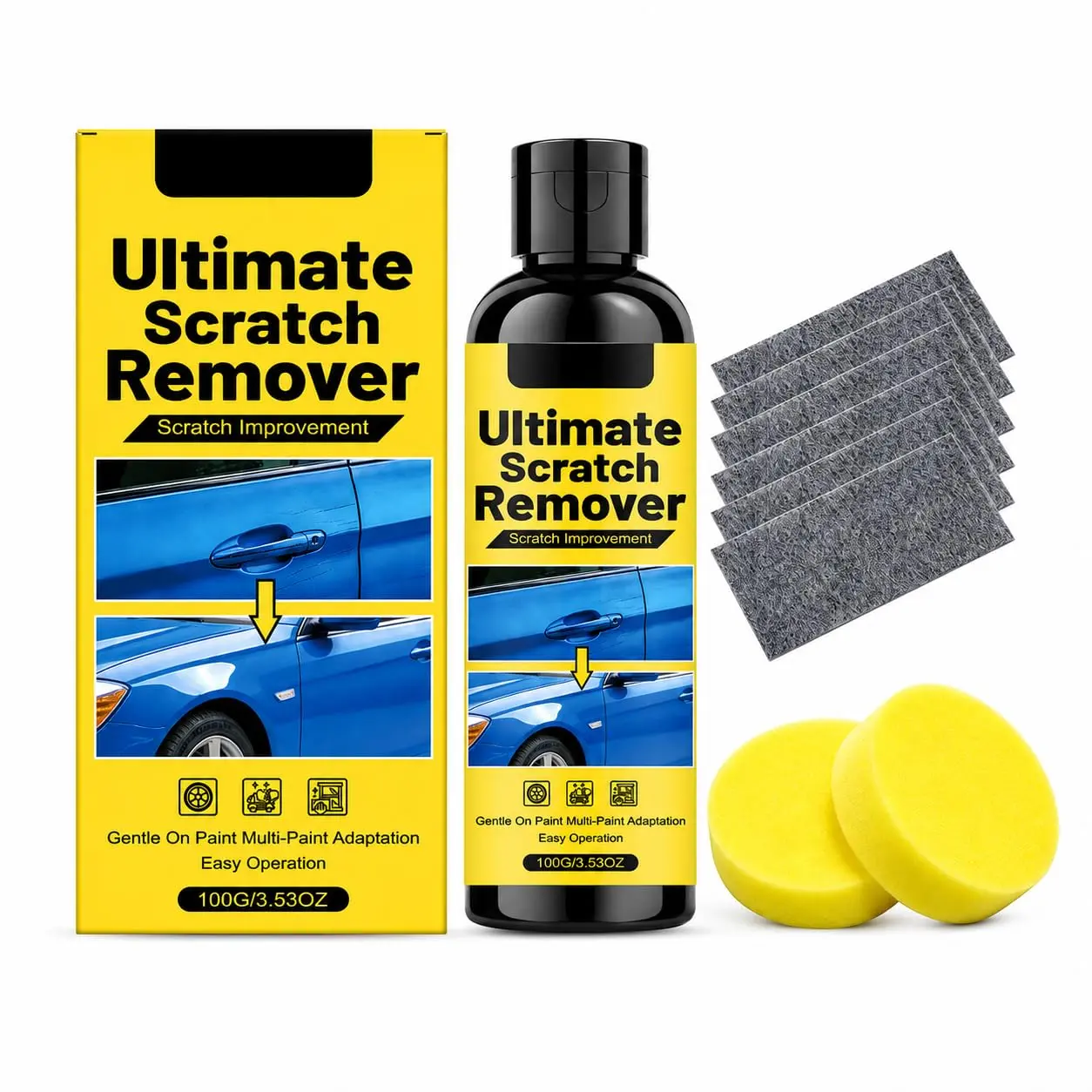 Car Scratch Remover, Quick Fix Removal Paste for Deep Scratches,Nano Ultimate Car Cloth All Paint Colors Polishing Kit