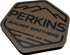 Faux Leather Patch Magnet - Perkins Builder Brothers Logo