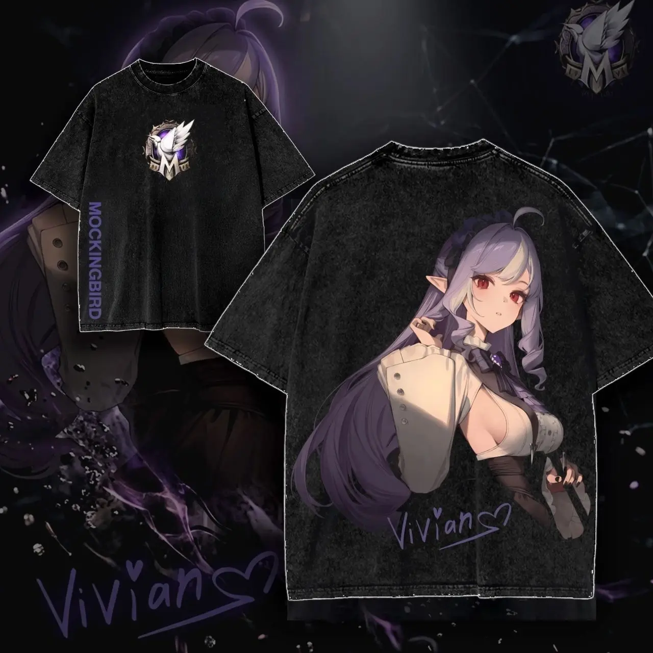 Vivian Zenless Zone Zero ZZZ Game Glitch Graphic T-shirt Streetwear Oversized Bungie Fan Gift Heavyweight Aesthetic Print Unisex Top KGE
