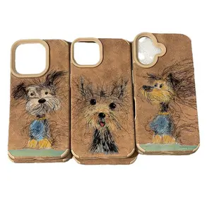 Trending Artistic Hand-Drawn Dog Phone Case for Dog Lovers - 2025 New Release, Premium Artwork, Fits iPhone 17 Pro Max 16 15 14 Plus 13 12 Mini 11 XR X XS Air E