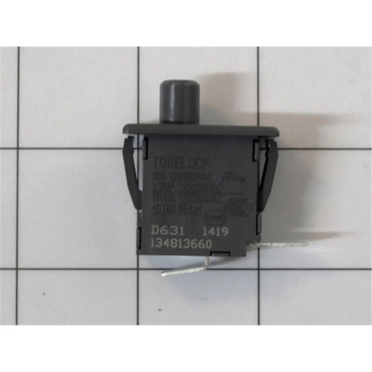Frigidaire 134813660 Gray Push Button Switch, Electrical Home Improvement Switch Accessory, Gray Push Button Switches
