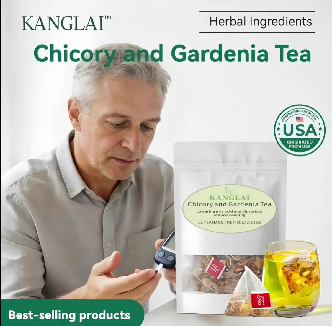 Dandelion and Wolfberry Herbal Tea - Liver and Kidney Nourishing Traditional Tea for Adults, 120g All-Natural Ingredients with Individual Packaging