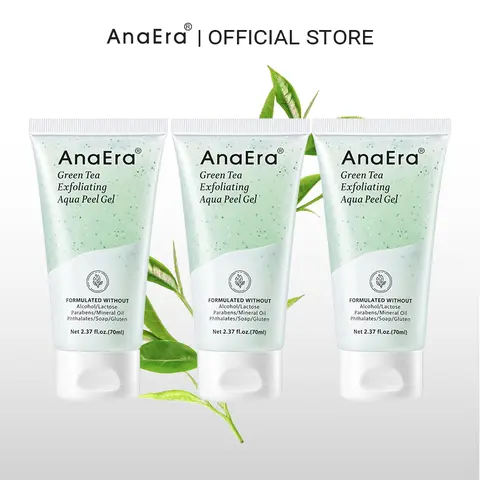 AnaEra Exfoliating Aqua Peel Gel 70ml, Deep Cleansing, Hydrating, Skin Repair Purifying, Green Tea Gentle Exfoliation, Nourishing & Moisturizing, Suitable for All Skin Typese, For Face & Body, Summervibes