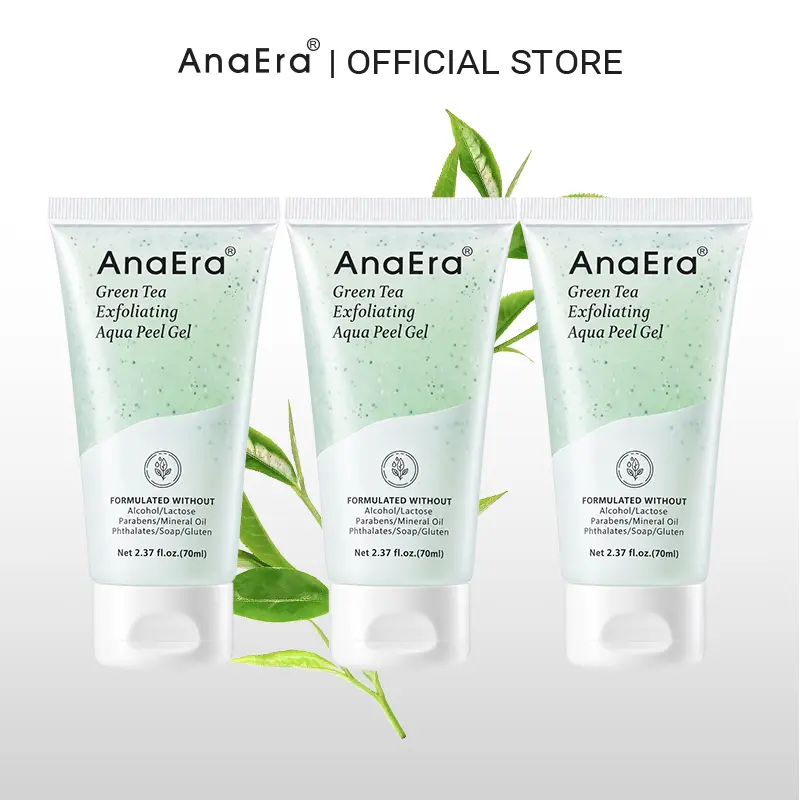 AnaEra Exfoliating Aqua Peel Gel 70ml, Deep Cleansing, Hydrating, Skin Repair Purifying, Green Tea Gentle Exfoliation, Nourishing & Moisturizing, Suitable for All Skin Typese, For Face & Body, Summervibes