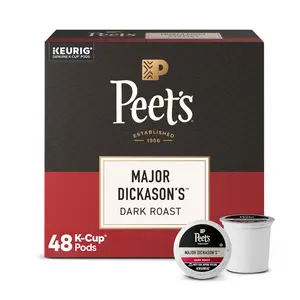 Peet's Coffee Major Dickason's Blend Premium Dark Roast Keurig K-Cup Pods, 48 Count