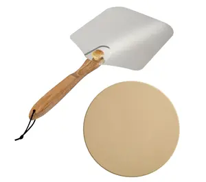 Old Stone Traditional Pizza Stone and Pizza Peel Bundle