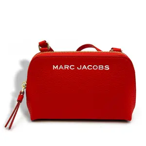 Marc Jacobs Bold SLG Red Leather Mini Bag Compact Everyday Style with Gold-tone Hardware & Zip Closure for Travel & Daily Use