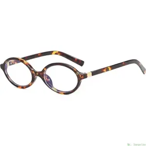 Vintage Oval Flat Top Blue Light Glasses, Unisex Retro Small Frame Clear Lens Eyewear, PC Frame Comfortable Glasses with Spring Hinges for Daily Office Screen Use