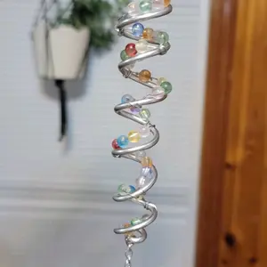 Whimsical Spiral Beaded Suncatcher
