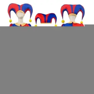 Pomni Cosplay Jumpsuit with Hat aShoes Cover Gloves Magical Virtual Circus Outfits for Halloween Carnival Circus Pomni Costumes