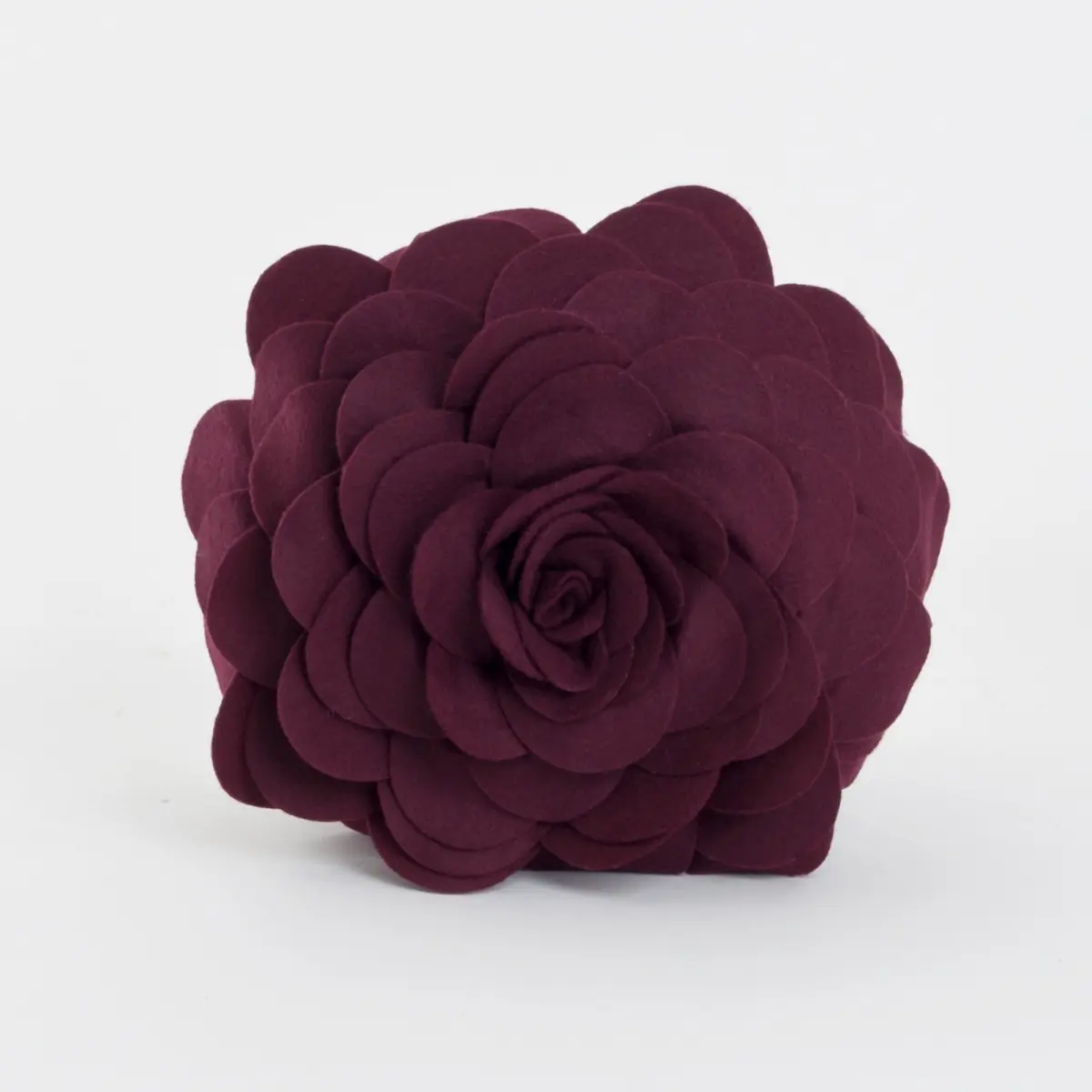Saro Lifestyle FT095.WN16R 16 in. Rose Flower Design Poly Filled Throw Pillow, Wine