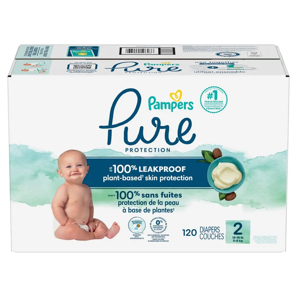 Pampers Pure Protection Diapers Pack - Size 2 - 120ct Pampers Pure Protection Diapers Pack - Size 2 - 120ct