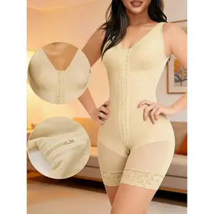1 piece of women's solid color high-elasticity shapewear bodysuit, with snap crotch, Colombian shapewear Shapewear bodysuit, designed specifically for abdominal slimming, butt-lifting, and waist training - perfect for fitness and social activities