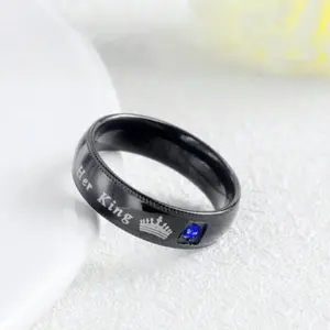 Crown shaped couple rings for both men and women