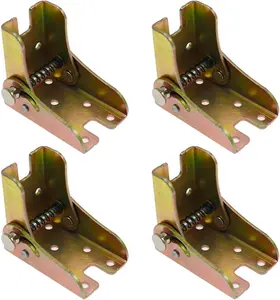 4 Pcs Folding Self Bracket Locking Hinge Heavy Duty Leg Fittings Angle Braces Extension Support Bracket for Table Folding Legs Folding Worktables Laundry Garage Boats Beds Furniture
