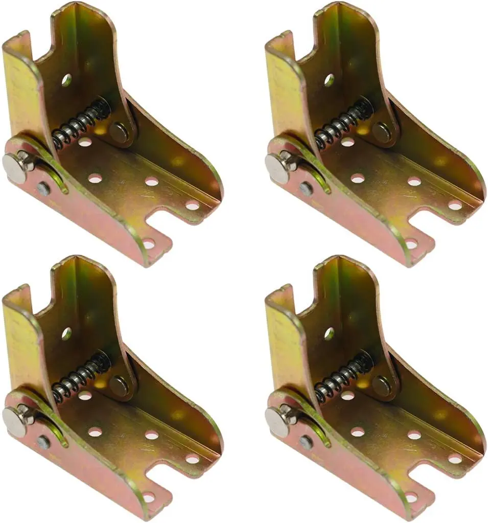 4 Pcs Folding Self Bracket Locking Hinge Heavy Duty Leg Fittings Angle Braces Extension Support Bracket for Table Folding Legs Folding Worktables Laundry Garage Boats Beds Furniture