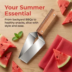 Stainless Steel Watermelon Slicer Cutter – Easy Fruit Cube Cutter & Divider, Viral Kitchen Gadget for Watermelon, Melon & Fruit Salad