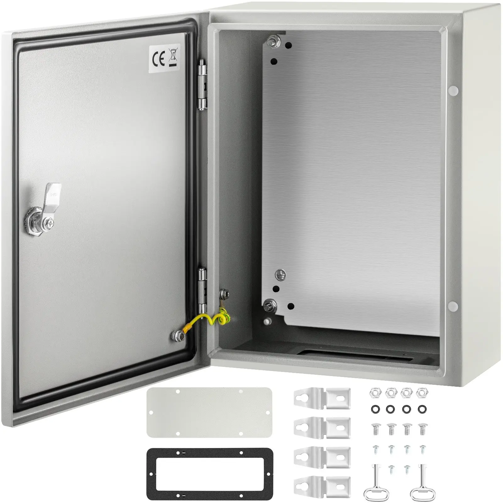 【DealsForYouDays】VEVOR Carbon Steel Electrical Box, 16x12x6 inch/15.6''x11.7''x4.6'', Hinged Cover, IP66 Rating Waterproof Dust-Resistant, 18.08 lbs, Detachable Galvanized Backplate, Wall Mount, Easy Installation, Ideal for Courtyards Construction Sites
