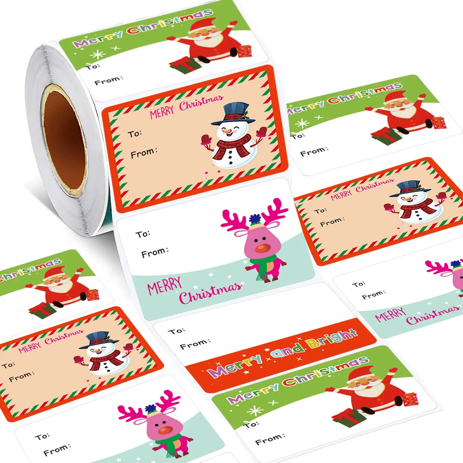 200pcs Christmas Gift Tags Stickers, Sticker Packs, Customizable Stickers, Personalized Labels, Decorative Stickers, Self-Adhesive Writable Labels, Sticky Labels, Multi-Purpose Holiday Decorations, Ideal for Packaging & Daily Use