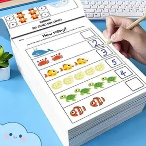 A 64 page interesting math workbook that includes elements such as transportation, forest animals, marine animals, and fruits and plants, making it easy for parents/educators to quickly identify. Suitable for early digital cognitive enlightenment in famil