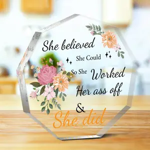 Flower Pattern Acrylic Desk Plaque, Nurse Appreciation Gift, Perfect for Nurse Graduation, Nurse's Day, and Thank You Gifts