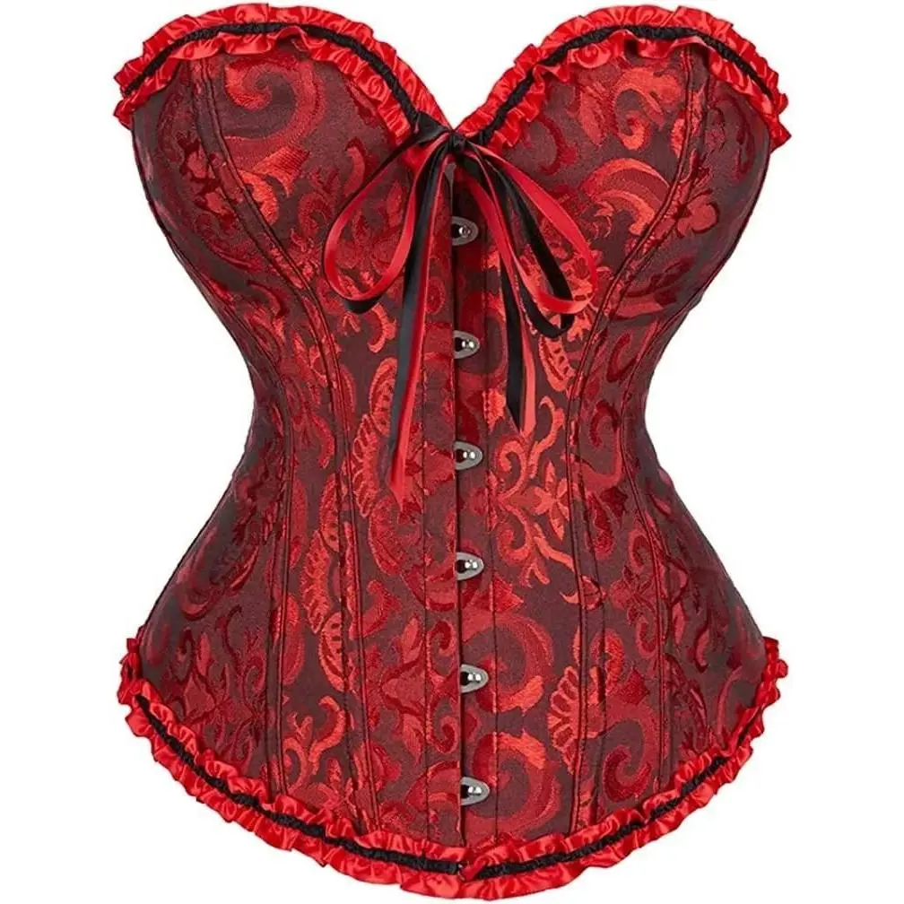 Corset Top Bustier Lingerie for Women Zipper Front Flower Sexy