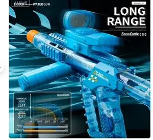 Tactical Automatic Water Gun with LED Light-Up Muzzle, 32+ FT Long Range Powerful Squirt Gun, High Capacity Battery Powered Blaster for Summer Battles & Outdoor Fun