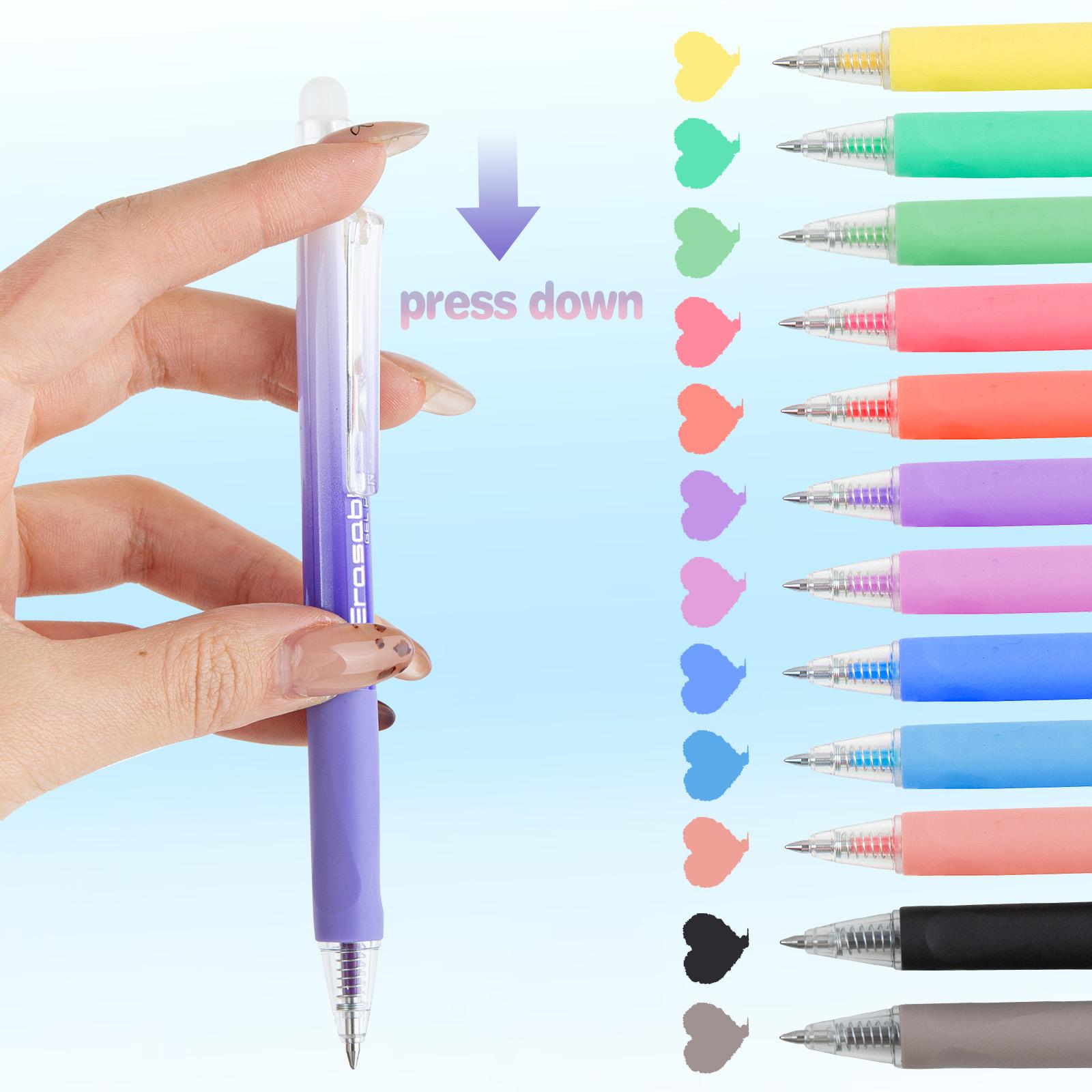 Colors Erasable Gel Pens Retractable 0.7mm Point Smooth Writing 36 Assorted Colors for Students Teachers Artists Drawing Writing Planner Crossword Puzzles Colorful Marker Set