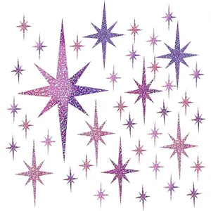 45 count  Sequined Wall Decor, Removable   Decor 3 Sizes, Holographic  for Walls Dorm Room Wedding Decor Room wall Party Decorations ()