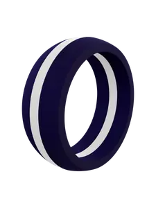 Men's Thin White Line Silicone Ring