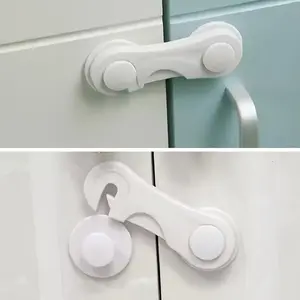 Safety Locks - Easy Install, No Drill Cabinet & Door Latches, Anti-Pinch Hand-to-Hand Grips, Durable Plastic, for Refrigerators, Drawers, Kitchen & Bathroom, Bathroom Safety Locks