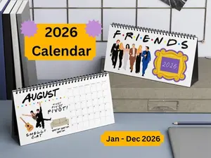 FRIENDS Themed Desk Calendar 2026, 2026 FRIENDS Calendar, Character Birthdays, Best Quotes & Inside Jokes