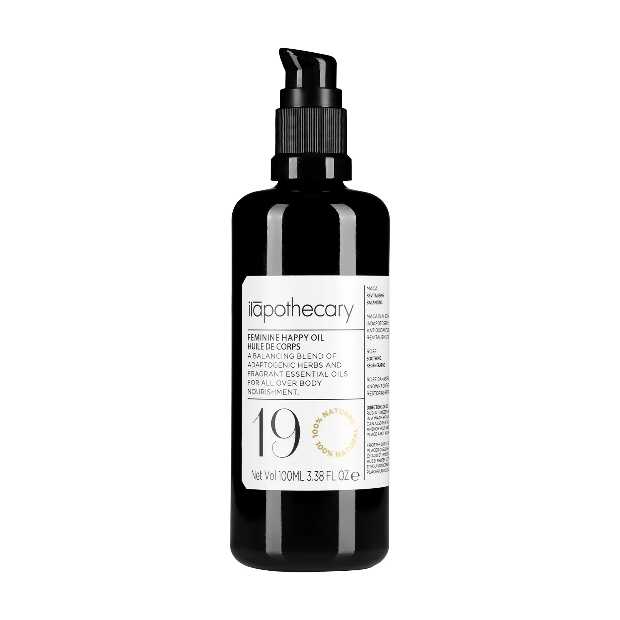 ilapothecary Feminine Happy Body Oil - Gluten Free Essential Oils for Skin - Nourishing and Rich in Antioxidants - Vegan and Alcohol Free - 100 ml