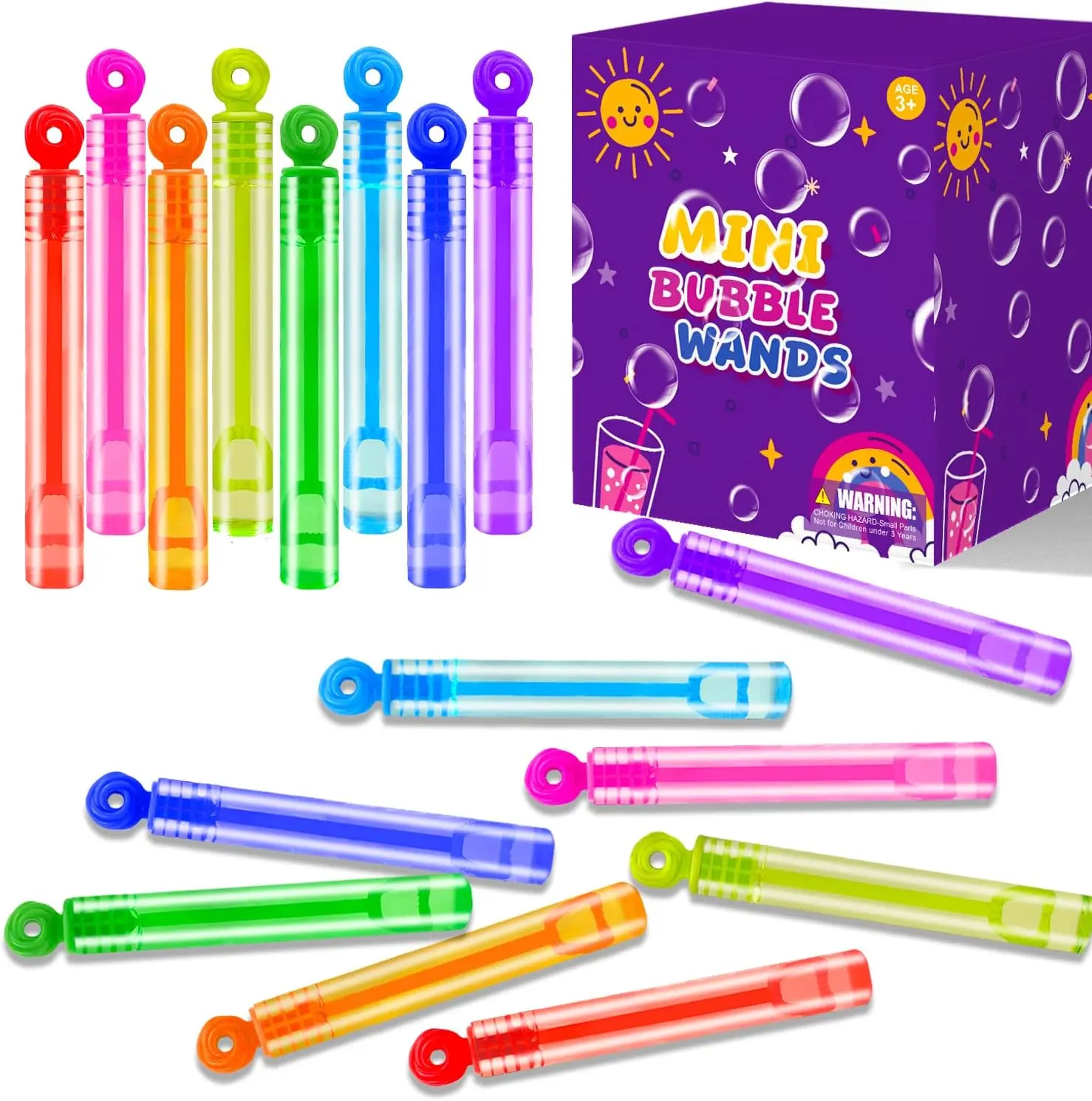 Bubbles Party Favors Supplies for Kids,20-100 Pack Mini Bubble Wand Toy for Toddler, Small Goodie Bag Stuffer Camping Outdoor, Preschool Kindergarten Graduation End of The Year School Students Gifts