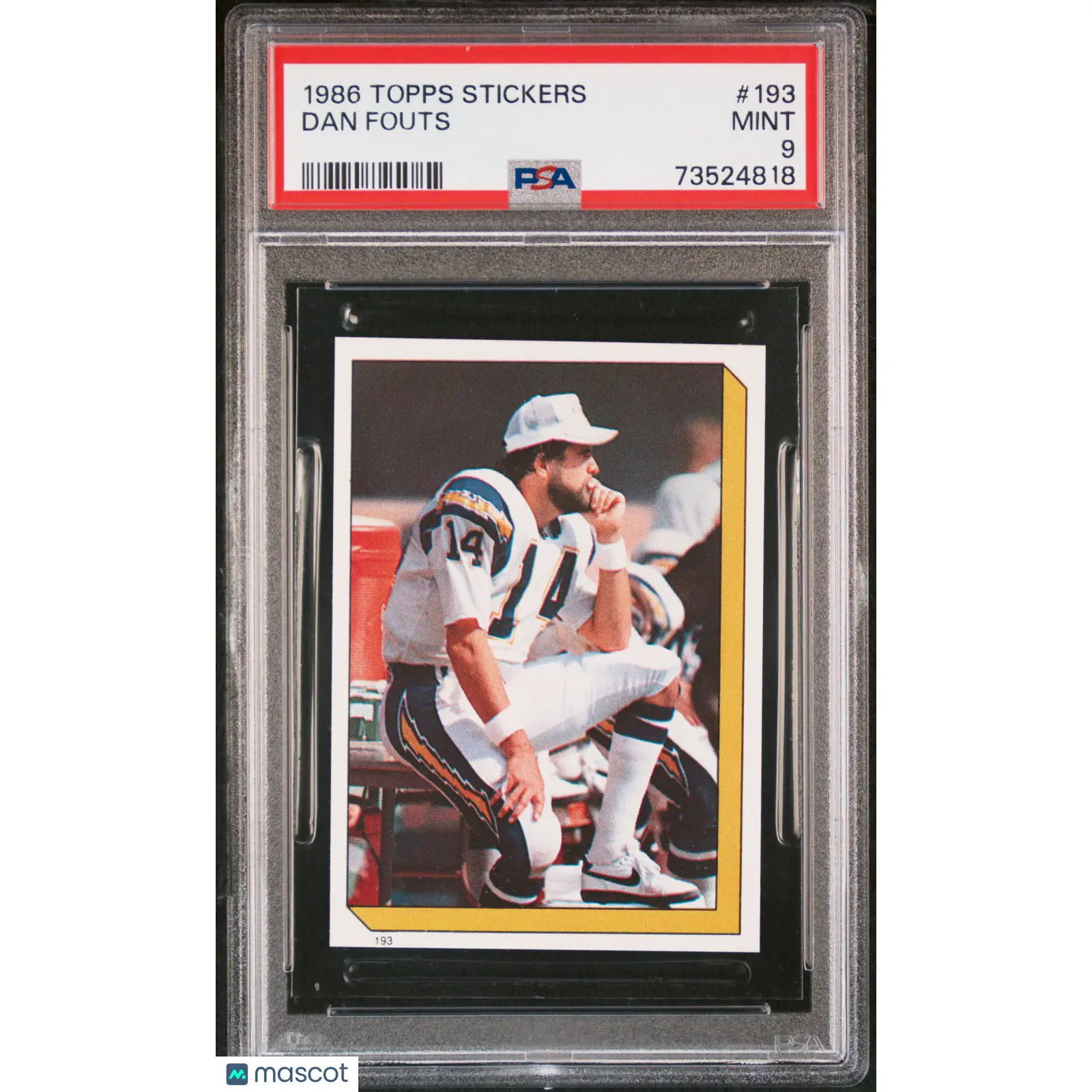 Dan Fouts PSA 1986 Topps Stickers Football #193 9 73524818