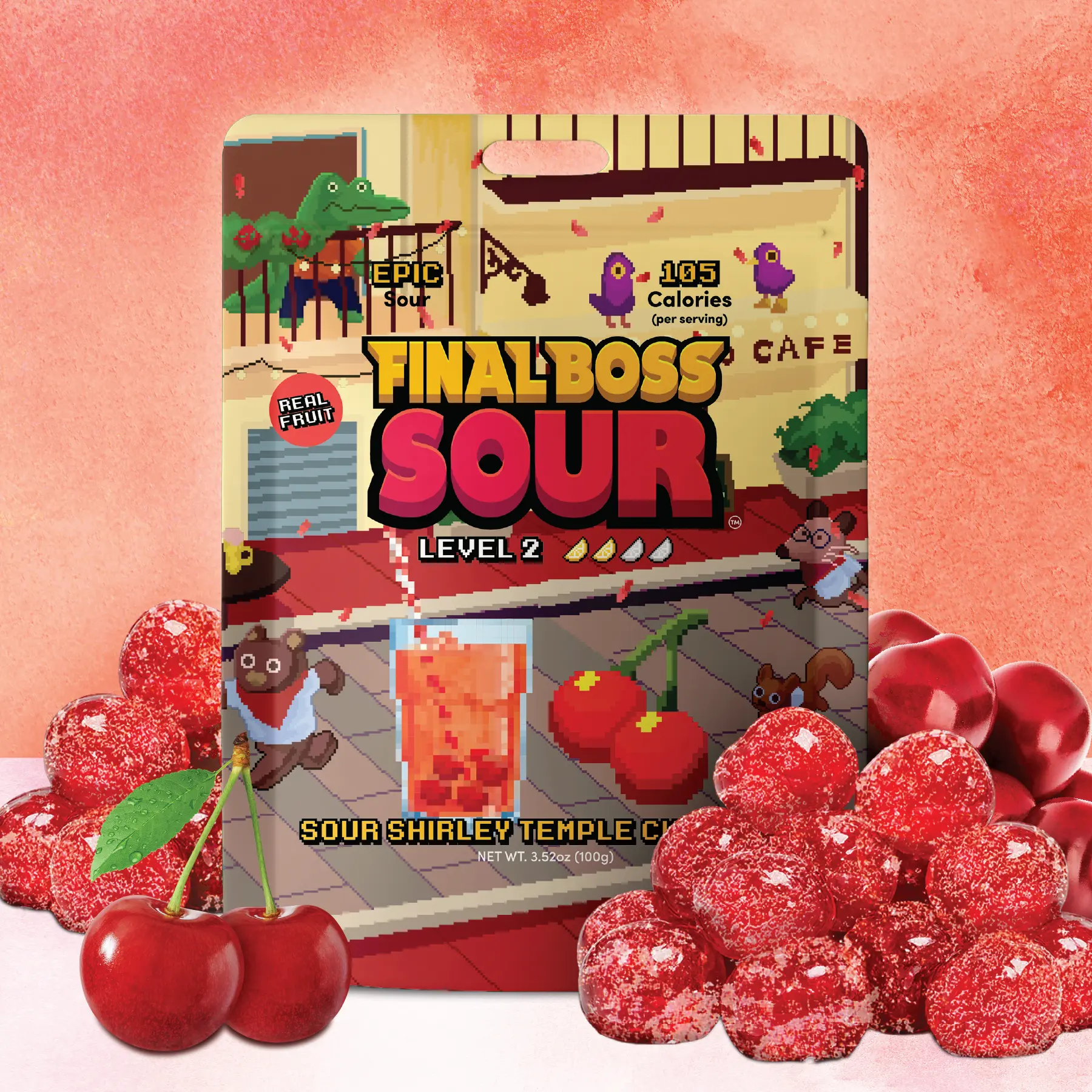 Final Boss Sour - Level 3 Shirley Temple Cherries (1-Pack) (4-Pack)