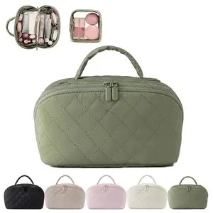 New Large Capacity Portable Makeup Bag, Travel Cosmetic Brush Storage Pouch, High-End Washroom Toiletry Bag, Handheld Beauty Organizer, Cosmetics Organizer