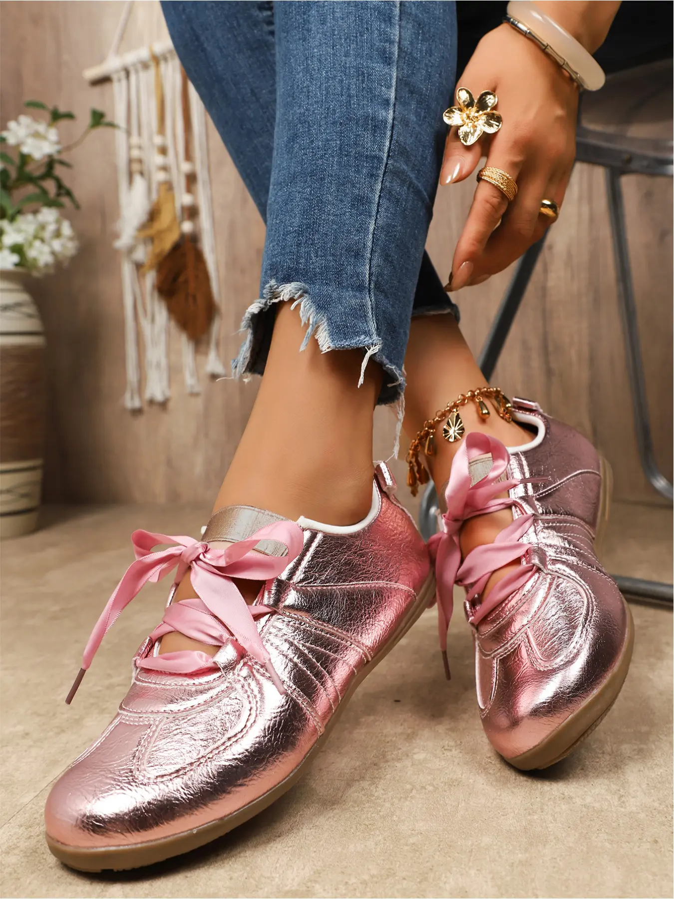 Women's Elastic Drawstring Ballet Dance Shoes, Ballet Sneakers for Training Practice with Non Slip Sole, Ballerina Sneakers, Dance Footwear