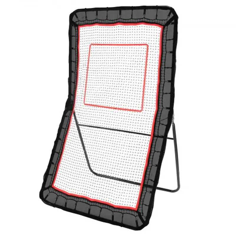 VEVOR Lacrosse Rebounder for Backyard, 4X7 Ft Volleyball Bounce Back Net, Pitchback Throwback Baseball Softball Return Training Screen, Adjustable Angle Shooting Practice Training Wall with Target Does not apply