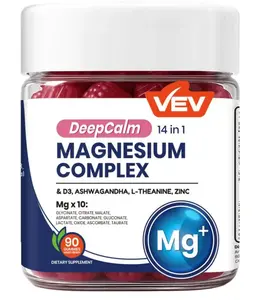 VEV DeepCalm 14-in-1 Magnesium Gummies Formulated with Ashwagandha, L-Theanine, Vitamin D3 & Zinc | 90 Count Daily Dietary Supplement