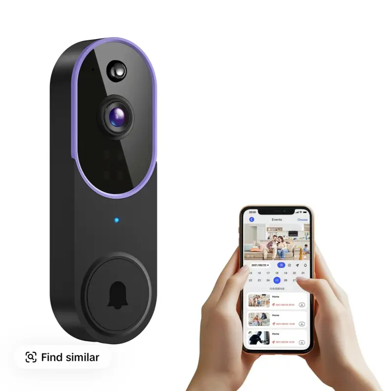 Wireless Video Doorbell Camera, Smart Security Doorbell Camera, 1080P, AI Human Detection , Night Vision, Instant Alert, Two Way Audio, 2.4G WiFi Only, Simple Installation and Rechargeable Battery, Cloud Storage, WiFi Camera