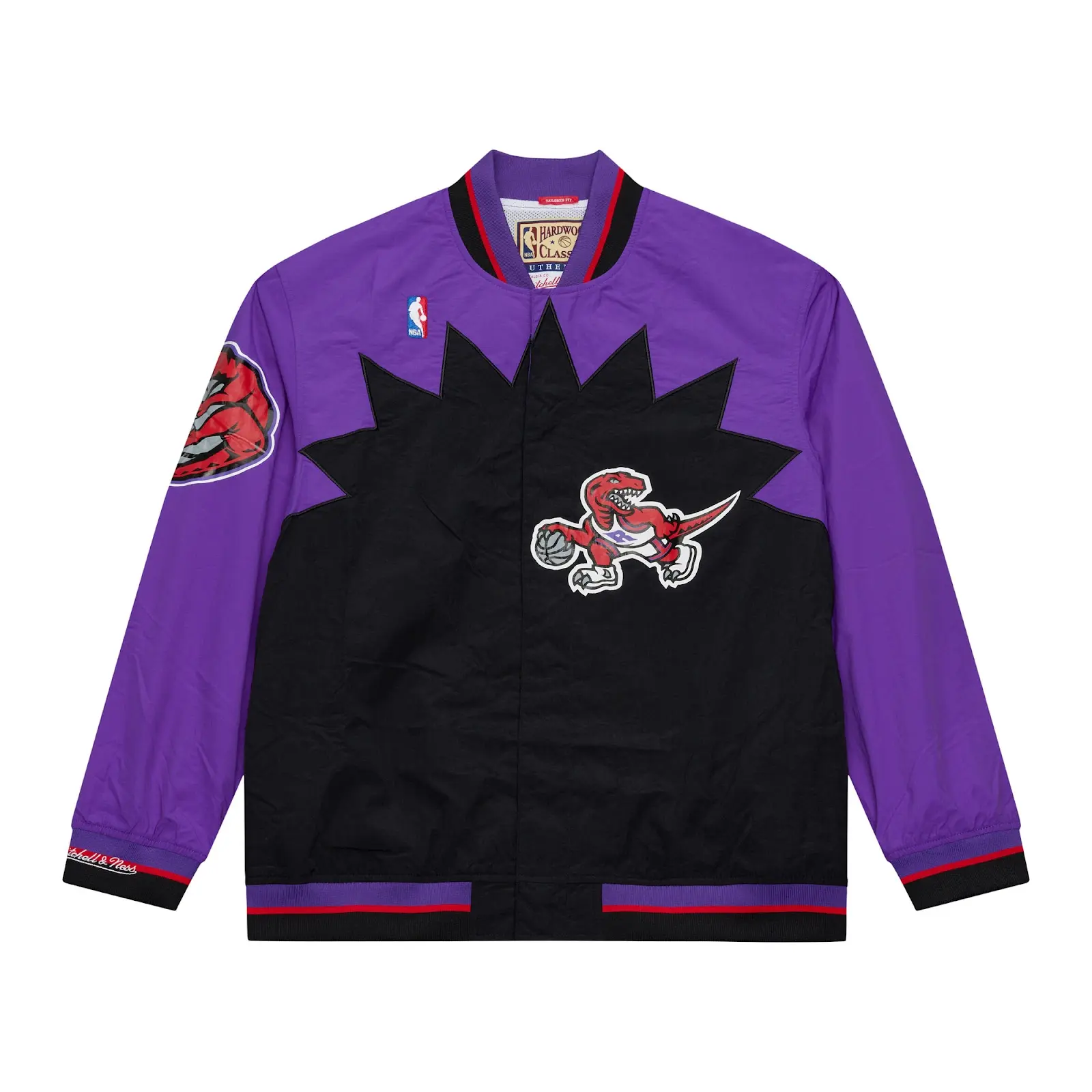 Toronto Raptors 1995-96 Purple Authentic Full-Snap Warmup Jacket - Mitchell & Ness NBA Throwback, Retro Warmup Jacket Coats Jersey