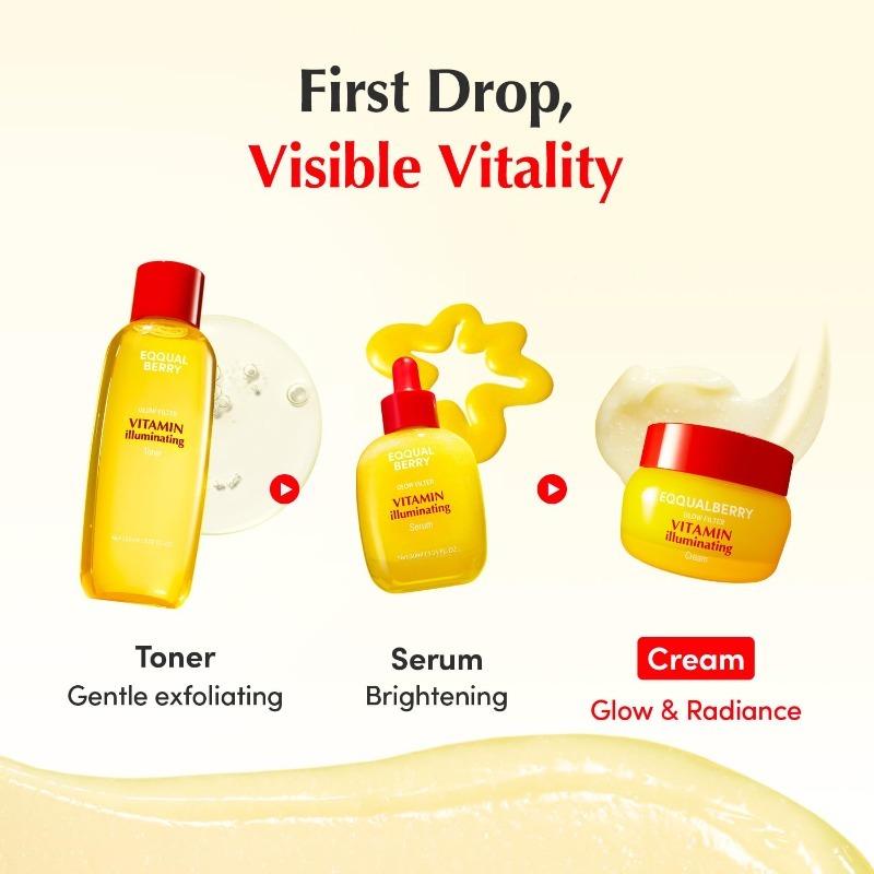 EQQUALBERRY Vitamin Illuminating Cream – Vitamin C & 5% Niacinamide + 3% TXA | Dark Spot Cream | Ceramide Barrier Strength | Glowing, Lightweight Hydration (1.69 fl. oz. / 50 ml)