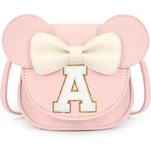 Suitable handbag gift for girls: Mini mouse-shaped handbag, a birthday gift for girls, with the letter "A" pattern.