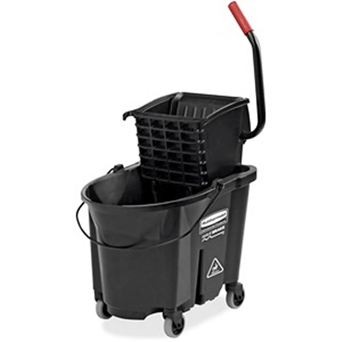 212 MAIN Rubbermaid Wavebrake Side Press Mop Bucket Cleaner - Commercial Executive Series, Steel Construction, 35qt, 29.8x19.8in Dimensions, Discreet Look