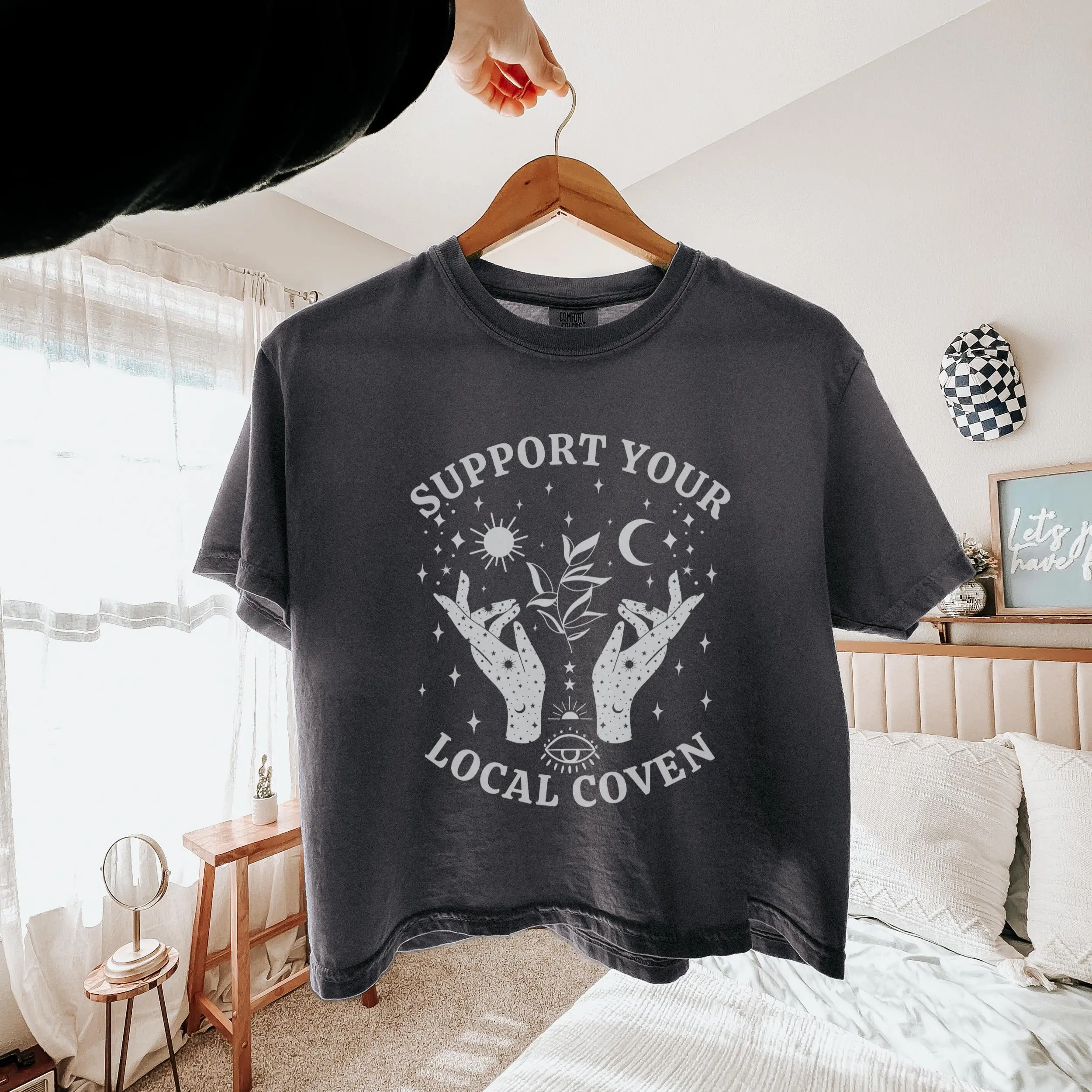 Support Your Local Coven Crop Top Witchy Crop Top Witch Boxy Tee Halloween Crop Top Fall Boxy Shirt Mystical Shirts Witchcraft Apparel
