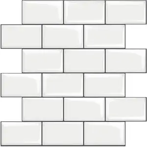 10-Sheet White Subway Tiles Peel and Stick Backsplash, Stick  Tiles Kitchen Backsplash (Thicker Design)