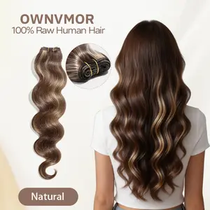 OWNVMOR 4/27 Honey Blonde Highlight Body Wave Bundles FB 30 Brown Colored Body Wave Human Hair Weave Bundles Quick Weave Extensions #Summervibes soft locs