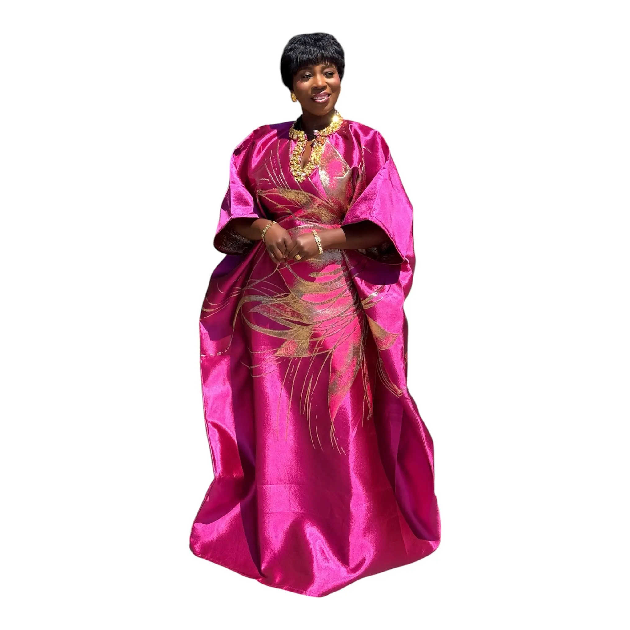 Grace  Luxury embellished Brocade Bubu with Scarf